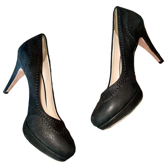 Prada Black Suede Platform Pumps - Picture 2 of 15